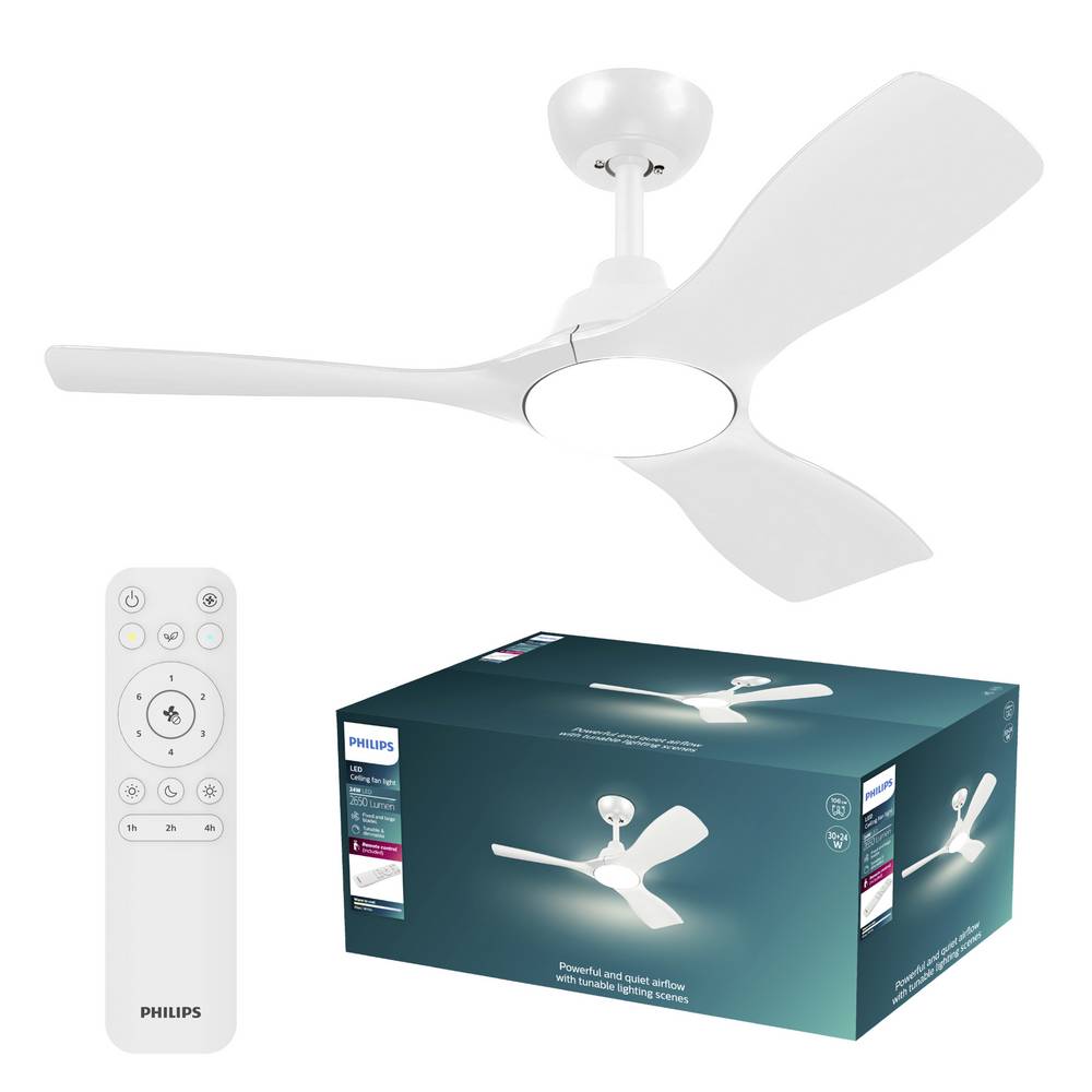Philips Led Olas Ventilatore Da Soffitto 30 W Con Telecomando, Dimmerabile