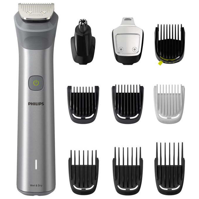 Philips MG5920-15 Serie 5000 Regolabarba Multigroom 10 in 1 Viso Capelli Corpo lame autoaffilanti autonomia 120 min colore Acciaio inox