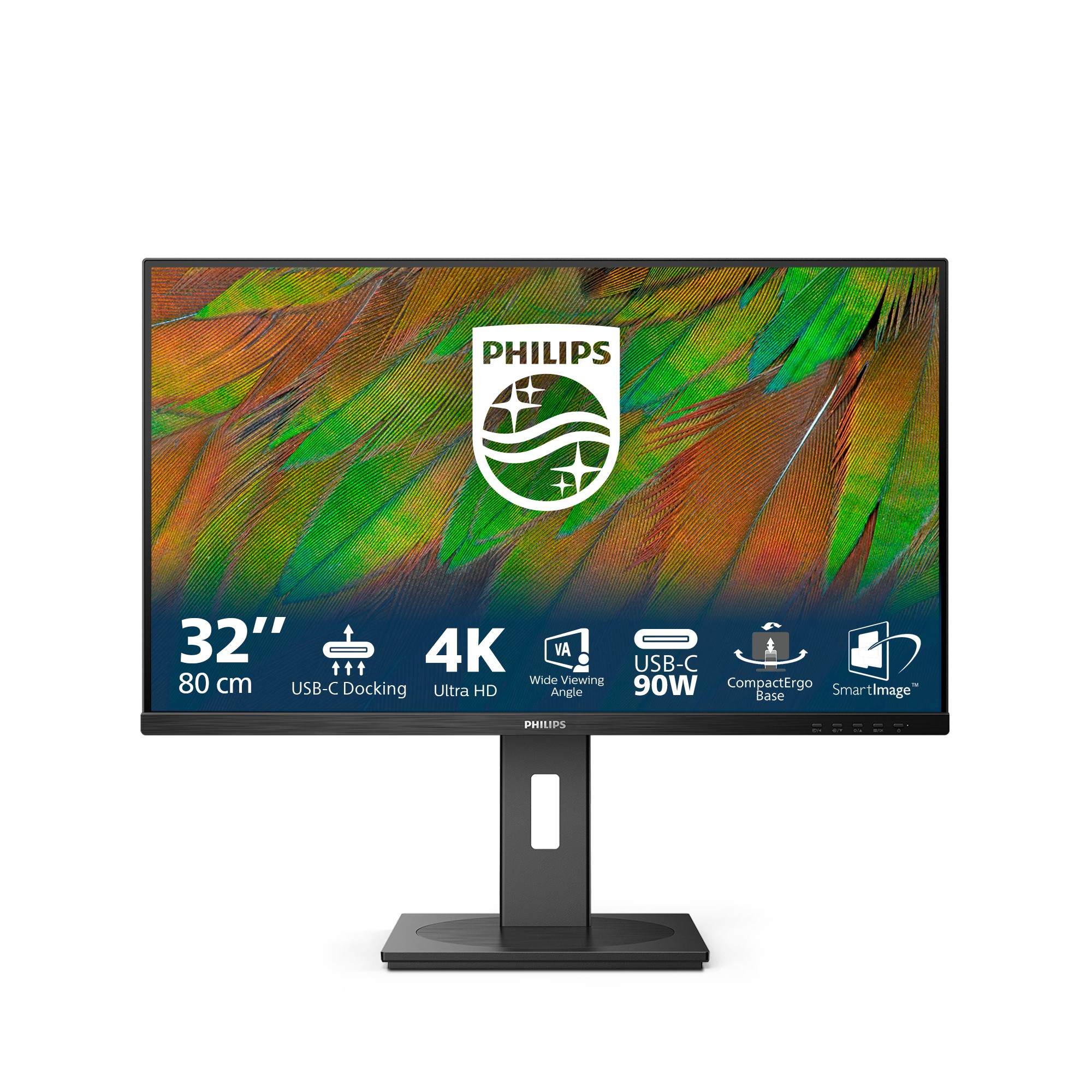 Philips Monitor 32 Led Va 4K Uhd 16:9 4Ms 350 Cdm Pivot Dp/Hdmi Multimediale