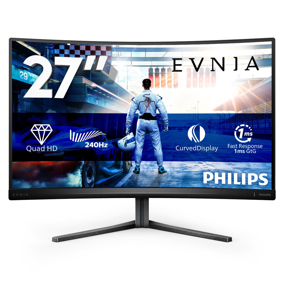 Philips Monitor Gaming Curvo 27 Led Va 16:9 Qhd 1Ms 400 Cdm 240Hz Altezza Dp/Hdmi