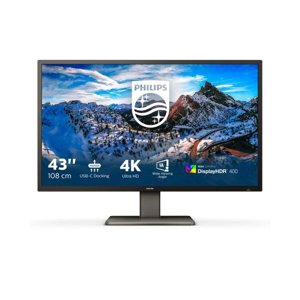 Philips p line 439p1/00 monitor pc 108 cm (42.5") 3840 x 2160 pixel 4k ultra hd lcd nero