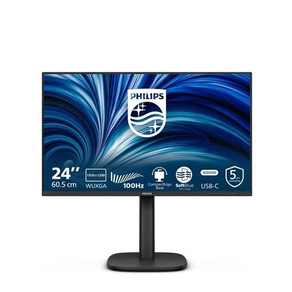 Philips serie 3000 24b2n3200d/00 monitor pc 61,2 cm (24.1") 1920 x 1200 pixel wuxga lcd nero