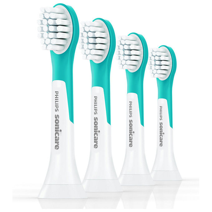 Philips Sonicare For Kids HX6034-90 Testine di Ricambio Bambini Da 3 Anni 4 Pezzi Blu e Bianco