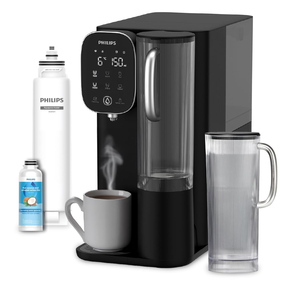 Philips Water Erogatore D’acqua A Osmosi Inversa 6500: Acqua Calda E Fredda Purificata In Secondi, Filtrazione Ro 5 In 1, 110 Contaminanti Ridotti, Rapporto 3:1, Uv-c, Senza Installazione, 2000 L