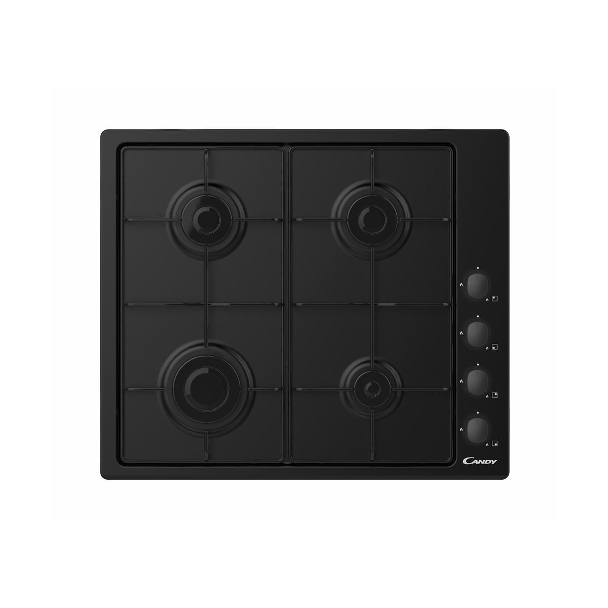 Piano Cottura A Gas 4 Fuochi 60cm Nero Da Incasso Chw6lbb - Candy