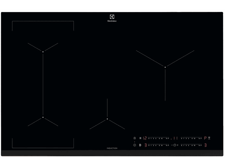 PIANO COTTURA A INDUZIONE ELECTROLUX CIL83443, 4 zone cottura, dimensioni: L 78 cm x P 52 4,5cm, Flex-Zone, vetroceramica, nero