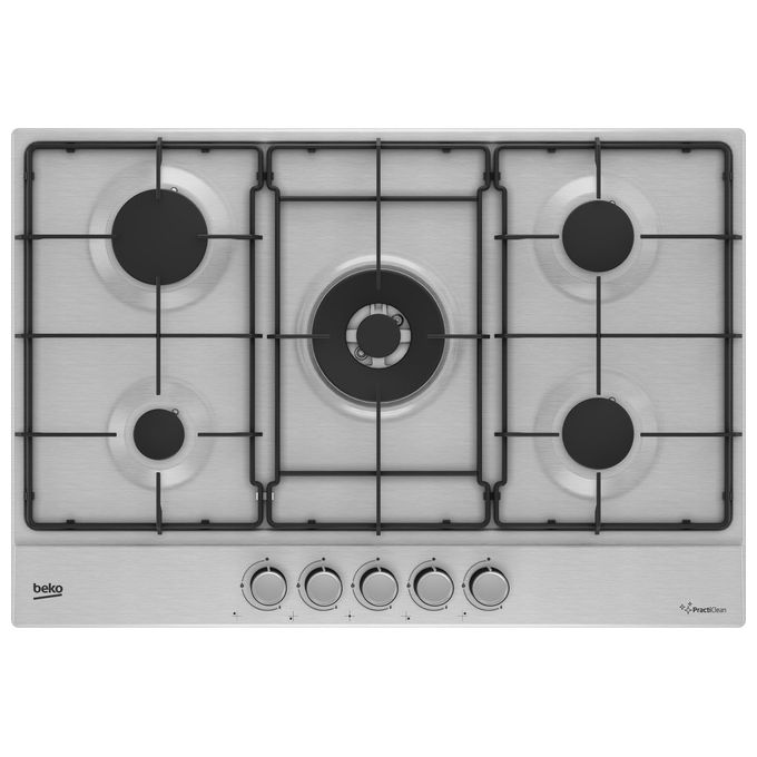 Piano cottura gas 5 zone PRACTICLEAN Hiaw75224Sxe Inox (75cm)