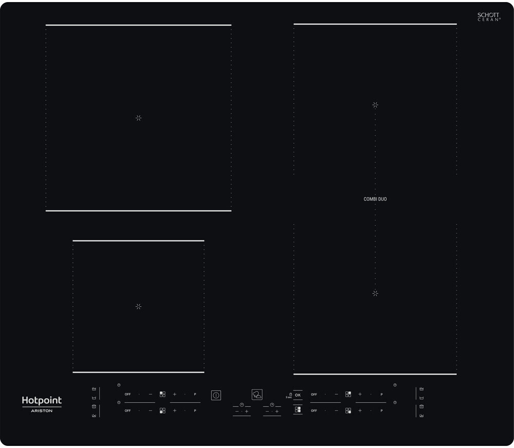 Piano cottura induzione 3 zone Hb 4860B Ne Black (60cm)