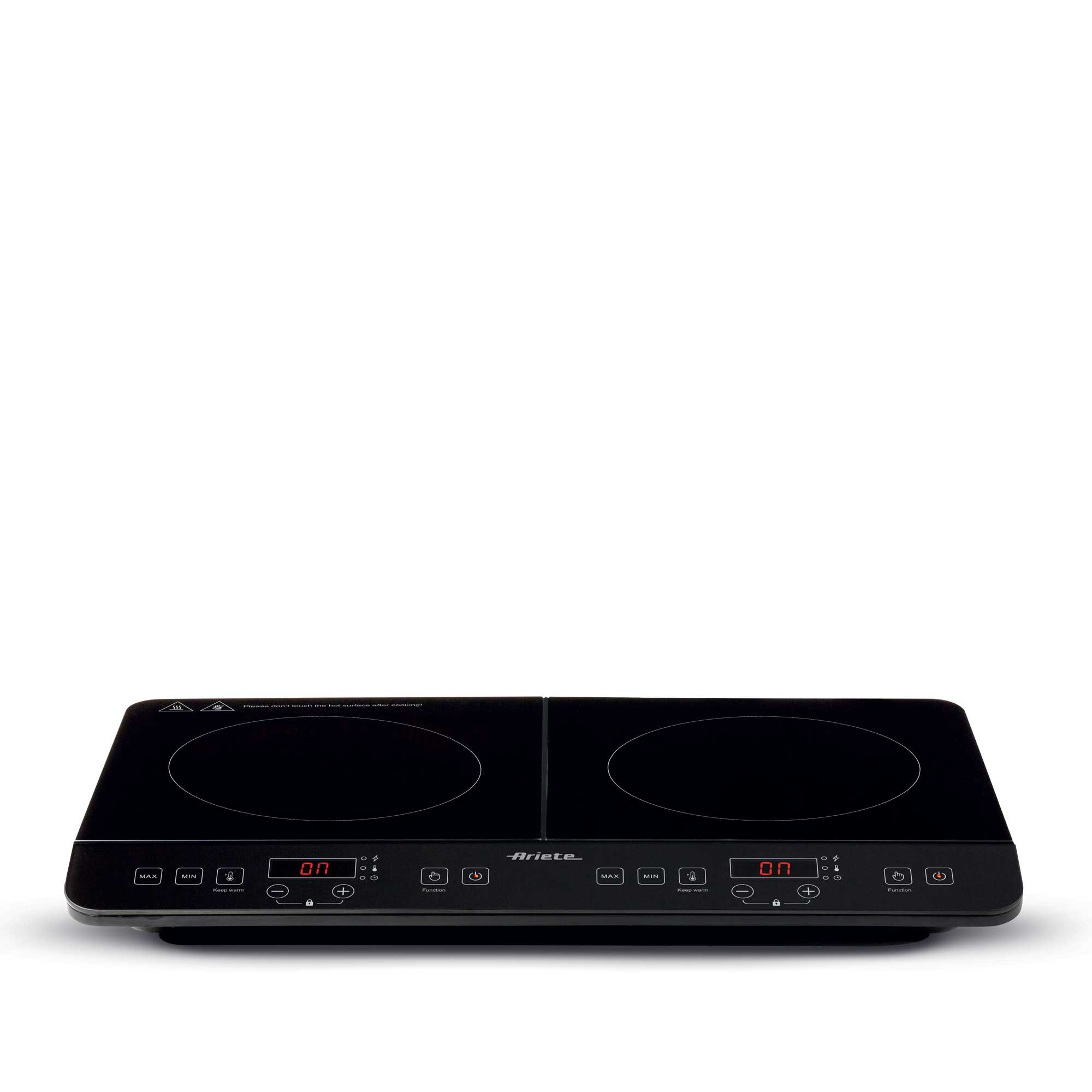 PIASTRA A INDUZIONE ARIETE DOPPIA, Assorbimento potenza 3500 W, Zone di cottura 2, Dimensione prima piastra 27 mm, Nero