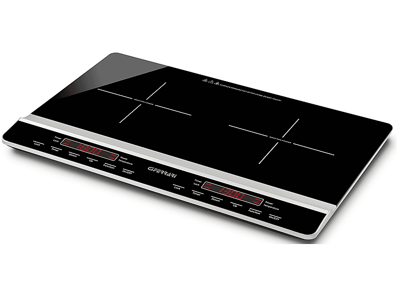 PIASTRA A INDUZIONE G3 FERRARI FORNELLO DOPPIO, Assorbimento potenza 3100 W, Zone di cottura 2, Dimensione prima piastra 26 mm, Nero - Grigio Chiaro