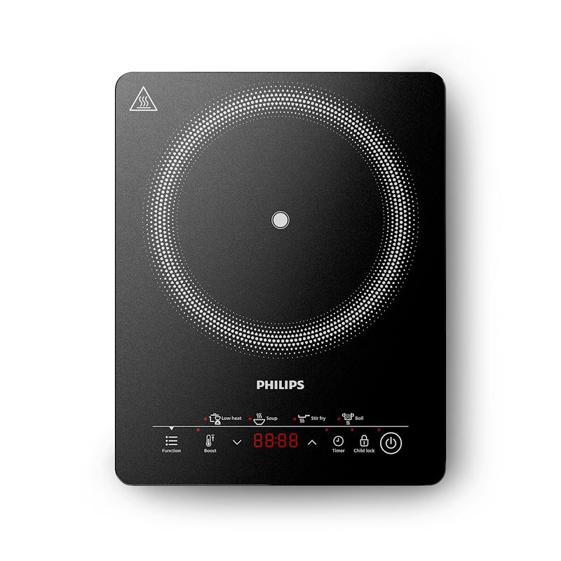 PIASTRA A INDUZIONE PHILIPS Serie 3000 HD5830/90, Assorbimento potenza 2000 W, Zone di cottura 1, Dimensione prima piastra 208 mm, Nero