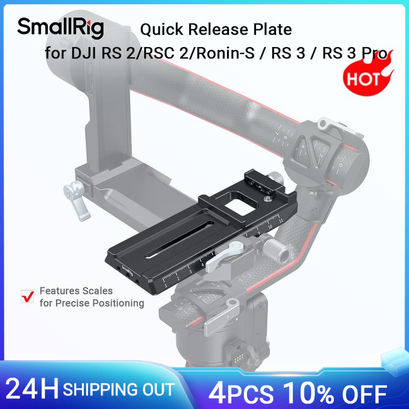 Piastra a sgancio rapido SmallRig con Arca-Swiss per DJI RS3 /RS3 Pro/ RS2/RSC2/Ronin-S/RS4 Pro Switch tra treppiedi e giunto cardanico 3061