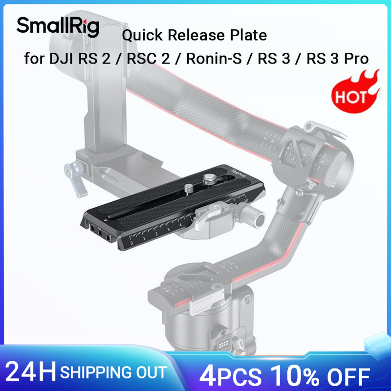 Piastra a sgancio rapido SmallRig Manfrotto per DJI RS3 /RS3 Pro/RS 2/RSC 2/RS 4/RS 4Pro/Ronin-S Gimbal con foro filettato 1/4 -3158B