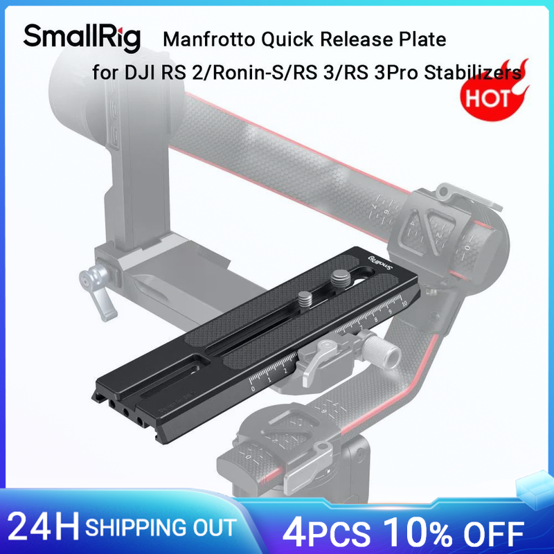 Piastra a sgancio rapido SmallRig Manfrotto per stabilizzatori DJI RS 2/Ronin-S/ RS 3/ RS 3 Pro/RS4/RS4 Pro, piastra estesa per fotocamera 3031B