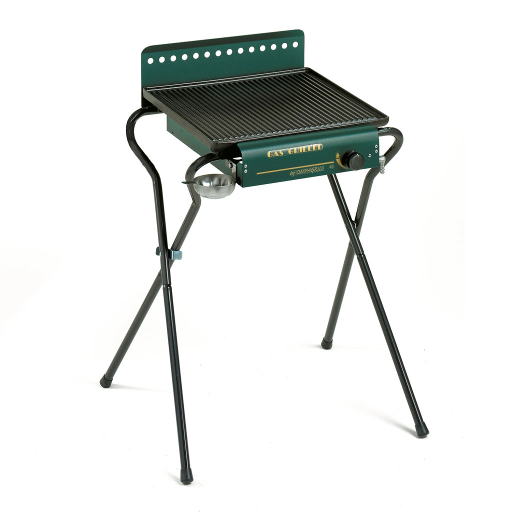 Piastra di Cottura GAS 4043 GHIV Ompagrill in Ghisa Vetrificata 40x43 cm Alimentazione a Gas e Metano Struttura