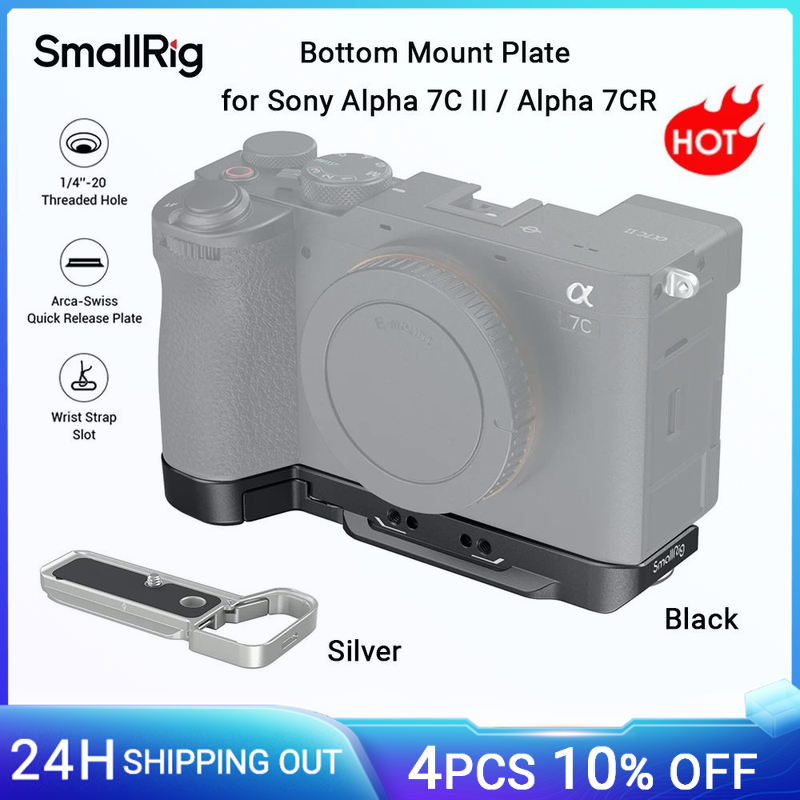 Piastra di montaggio inferiore SmallRig per Sony Alpha 7C II / Alpha 7CR Arca-Swiss Piastra a sgancio rapido per treppiede o RS 2/RS 3 Pro Gimbals Piastra di montaggio inferiore SmallRig per Sony Alpha 7C II / Alpha 7CR Arca-Swiss Piastra a sgancio rapido per treppiede o RS 2/RS 3 Pro Gimbals