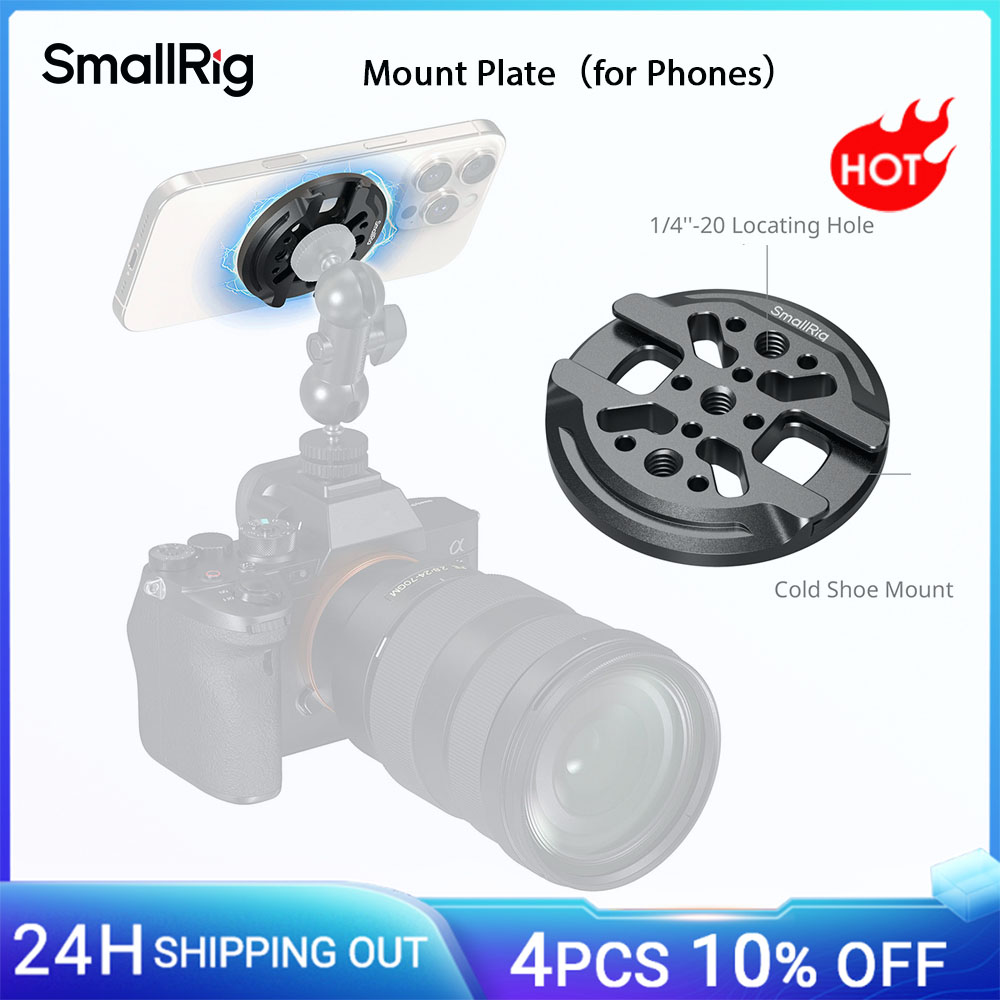 Piastra di montaggio magnetica per telefono SmallRig per iPhone con slitta fredda per DJI Mic 2 per smartphone Streaming live Selfies Monitor fotocamera