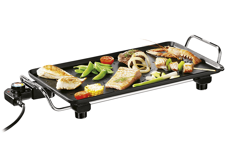 PIASTRA ELETTRICA PRINCESS 102300 TABLE GRILL PRO, Potenza 2000 W, Contenitore olio antiaderente, Compatibile per lavastoviglie, NERA / METALLO