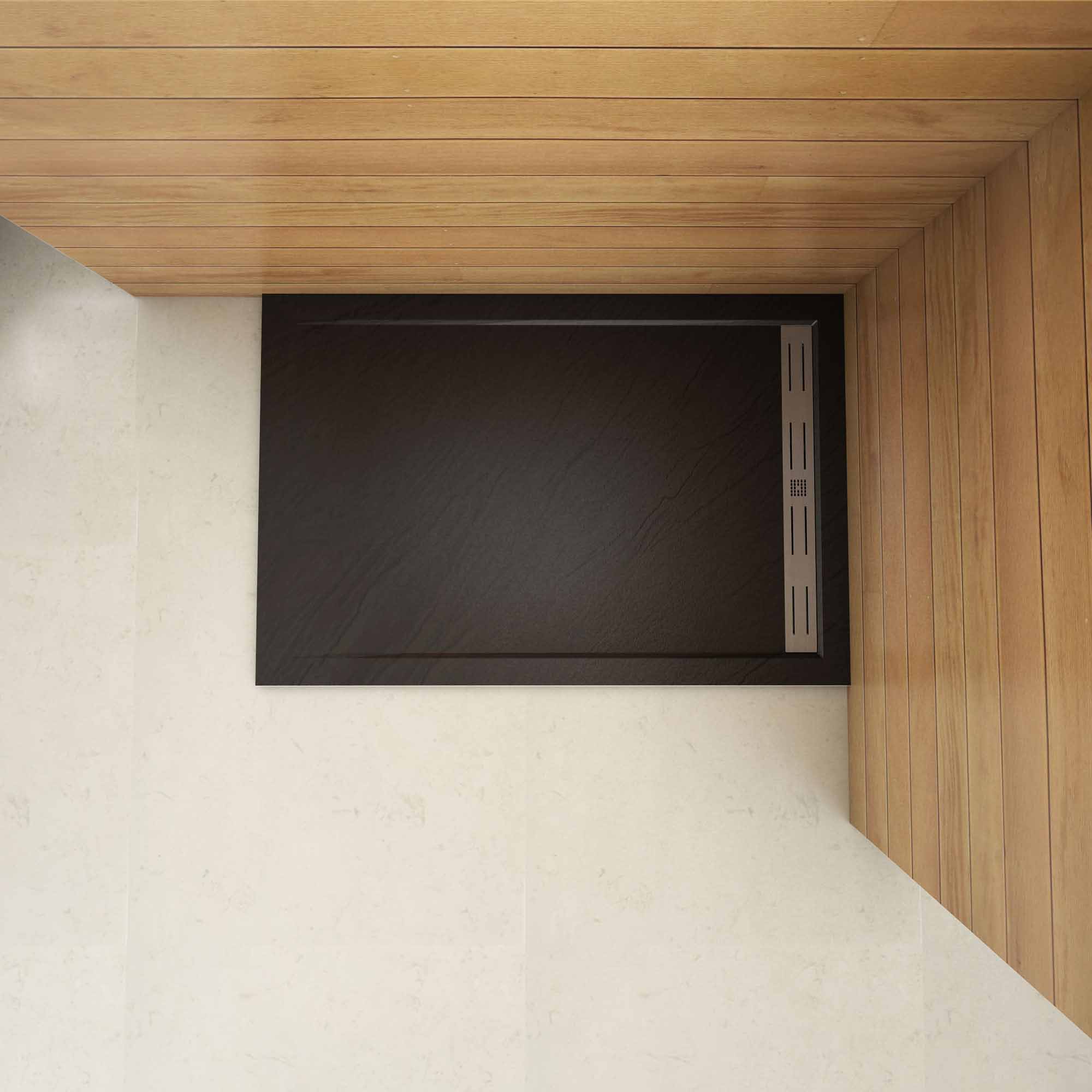 Piatto Doccia Rettangolare 70x80/ 70x90/ 70x100/ 70x120/ 80x90/ 80x100/ 80x120/ 80x140/ 80x160/ 90x100/ 90x110/ 90x120 cm in Pietra Vulcanica e Resina Mista Finitura Pietra Nera Ruvida Ultraslim 3 cm Piatto Doccia Rettangolare 70x80/ 70x90/ 70x100/ 70x120/ 80x90/ 80x100/ 80x120/ 80x140/ 80x160/ 90x100/ 90x110/ 90x120 cm in Pietra Vulcanica e Resina Mista Finitura Pietra Nera Ruvida Ultraslim 3 cm