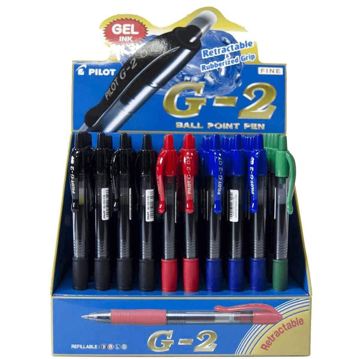 Pilot G2 Roller Espositore da 60 Penne Gel - Punta 07 mm - Linea 032 mm - Ricaricabile - Impugnatura Ergonomica - Colori Assortiti