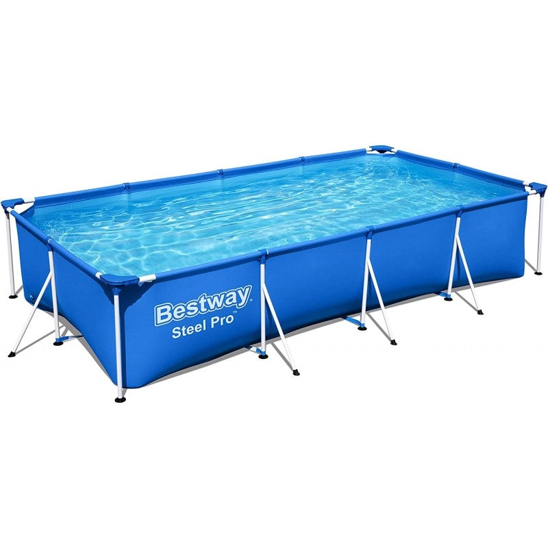 Piscina fuori terra rettangolare con telaio in acciaio, dimensioni 400x211x81 cm capacità 5700 L, per giardino e famiglia - Bestway Piscina fuori terra rettangolare con telaio in acciaio, dimensioni 400x211x81 cm capacità 5700 L, per giardino e famiglia - Bestway