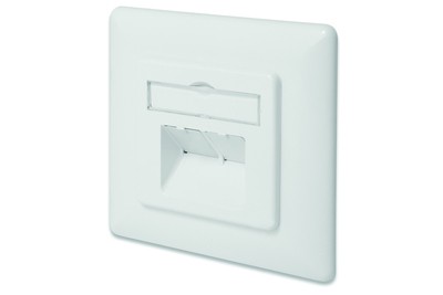 Placca Presa Muro Cat. 6A Schermata Con 2 Prese Rj45 Installazione Cavi Orizzontale Placca Presa Muro Cat. 6A Schermata Con 2 Prese Rj45 Installazione Cavi Orizzontale