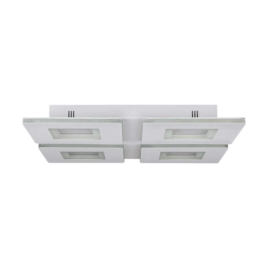 Plafoniera Contemporanea Padrogiano-Z Acciaio Bianco Luce Led Integrato 26,2W