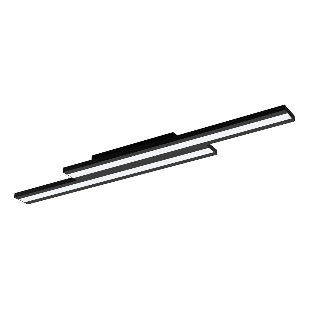 Plafoniera Contemporanea Saliteras-Z Acciaio Nero 2 Luci Led Integrato 10,2W