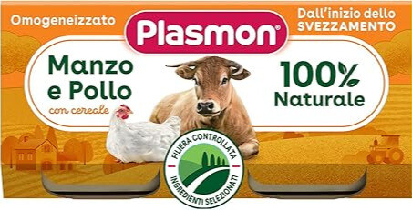 Plasmon Omog Manzo/pol 80gx2pezzi