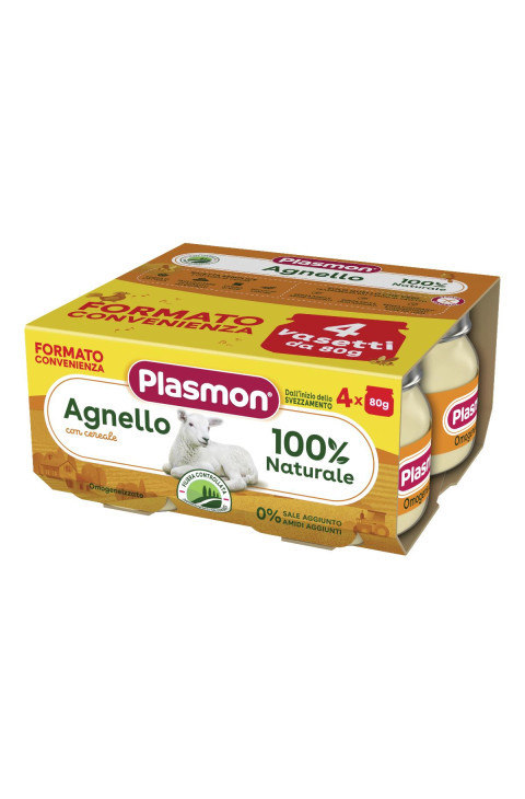 Plasmon Omogenizzato Agnello 4 vasetti da 80 g