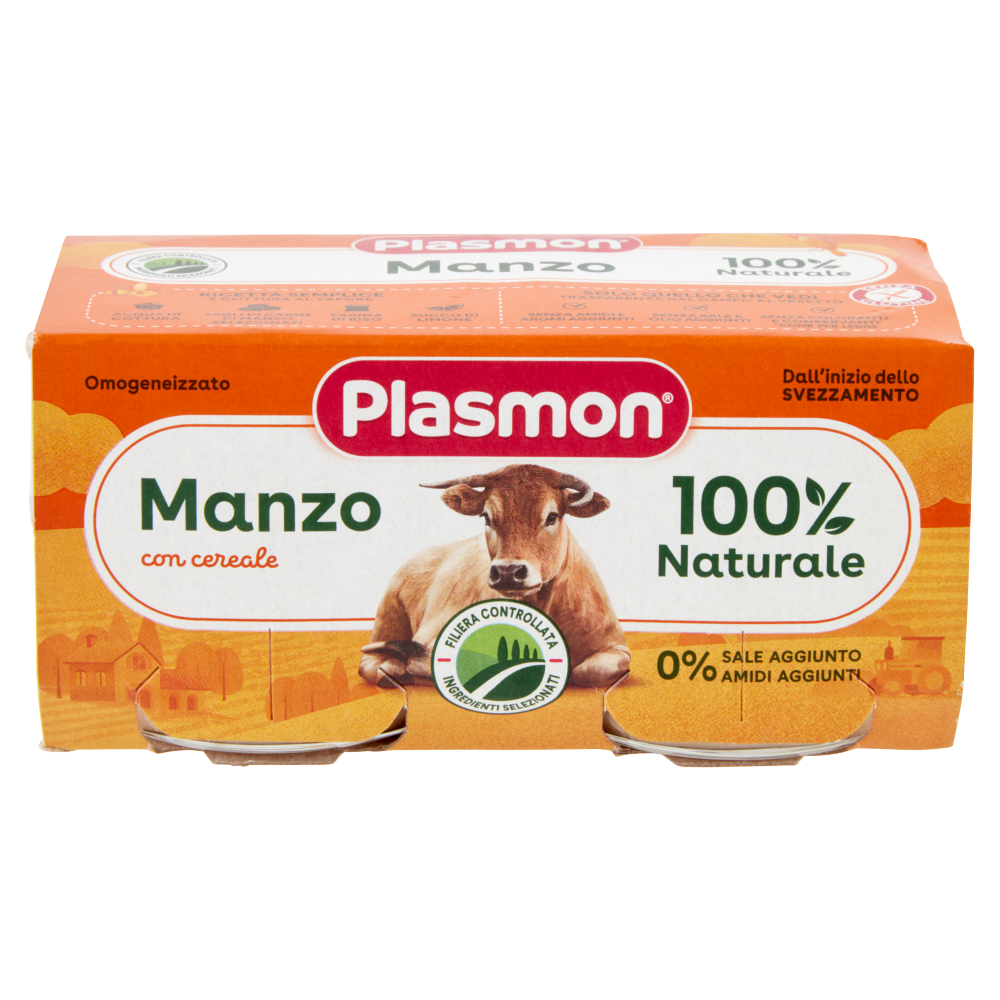 Plasmon Omogenizzato Manzo 2 Vasetti da 80 g