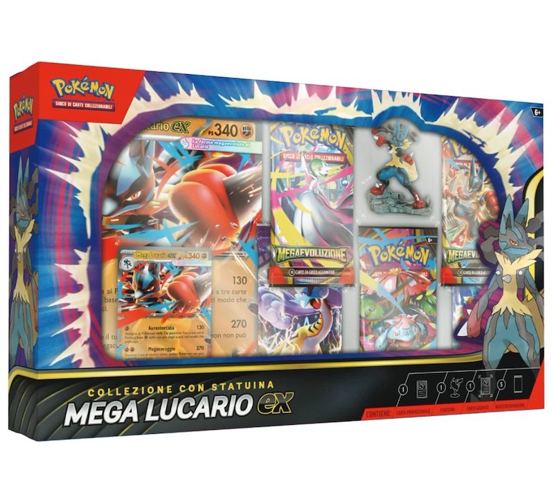Pokemon Collezione Con Statuina Mega Lucario ex Pk10066-i