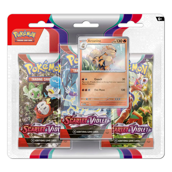 Pokemon Scarlatto e Violetto Blister 3 Buste con Carta Promo Arcanine - Italiano Car2118