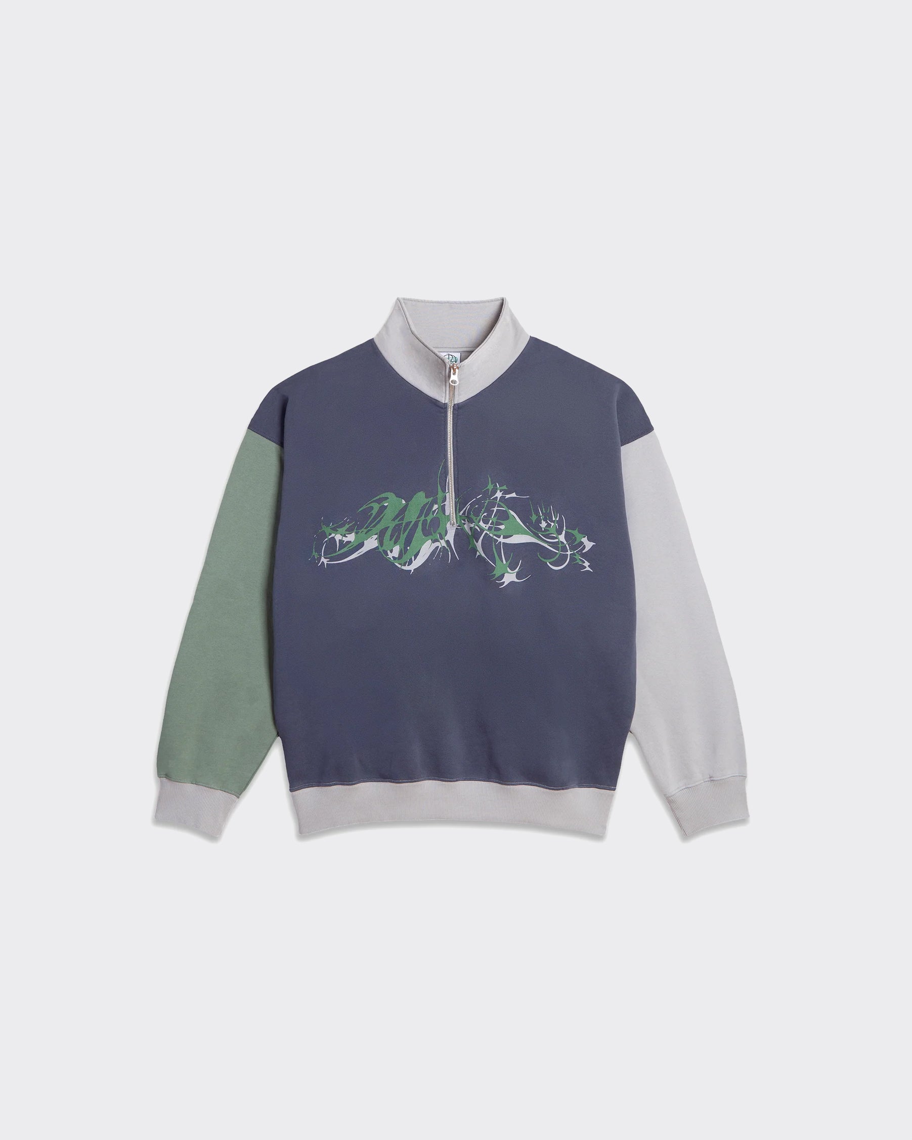 POLAR Felpa Half Zip Polar x Ebou Sanyang Frankie Tribal Grey Blue/Silver