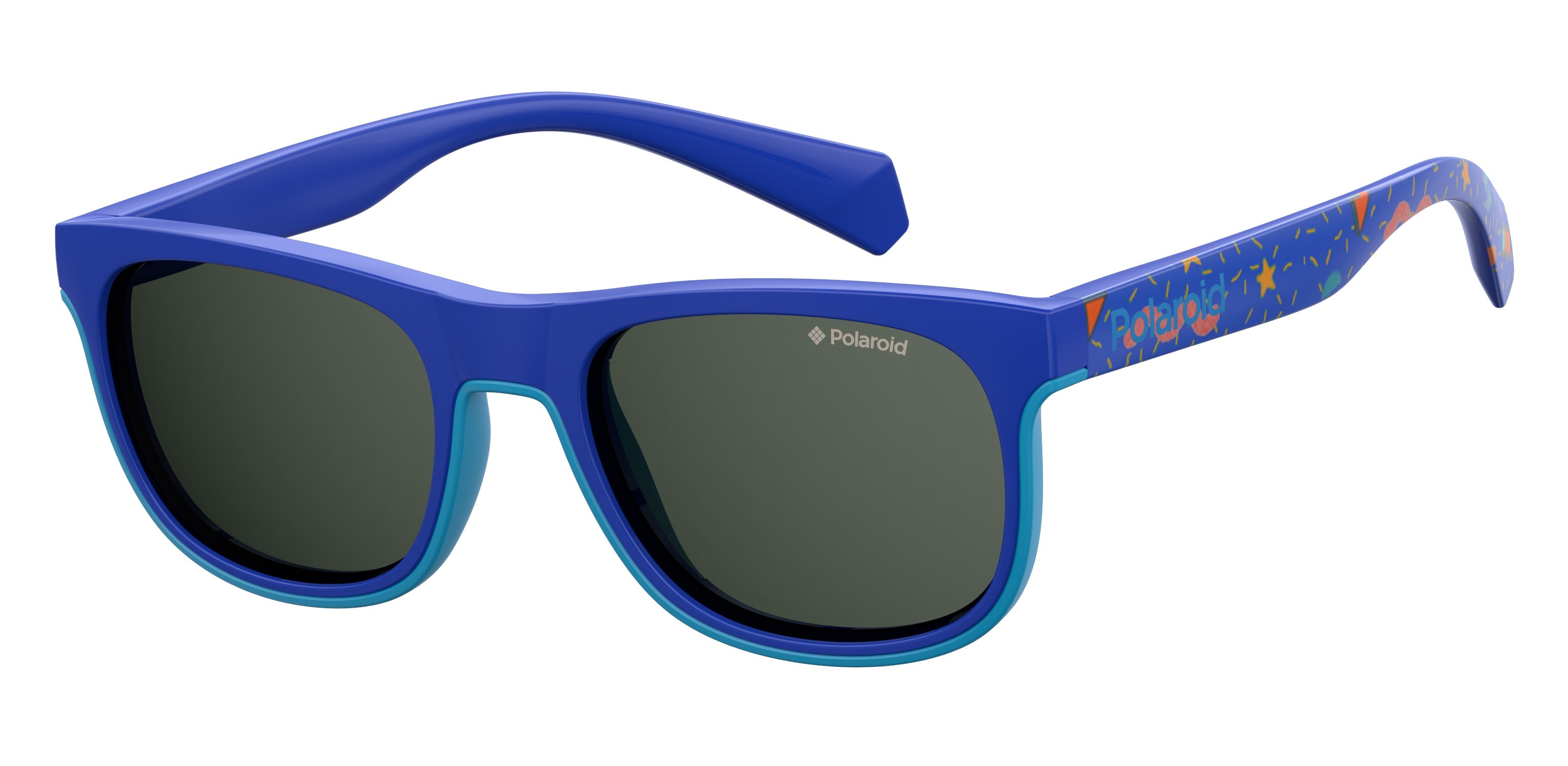 Polaroid Bambino Polaroid PLD 8035/S PJP/M9 Occhiali da sole bambino Plastica Blu Grigio Squadrata Polarizzata