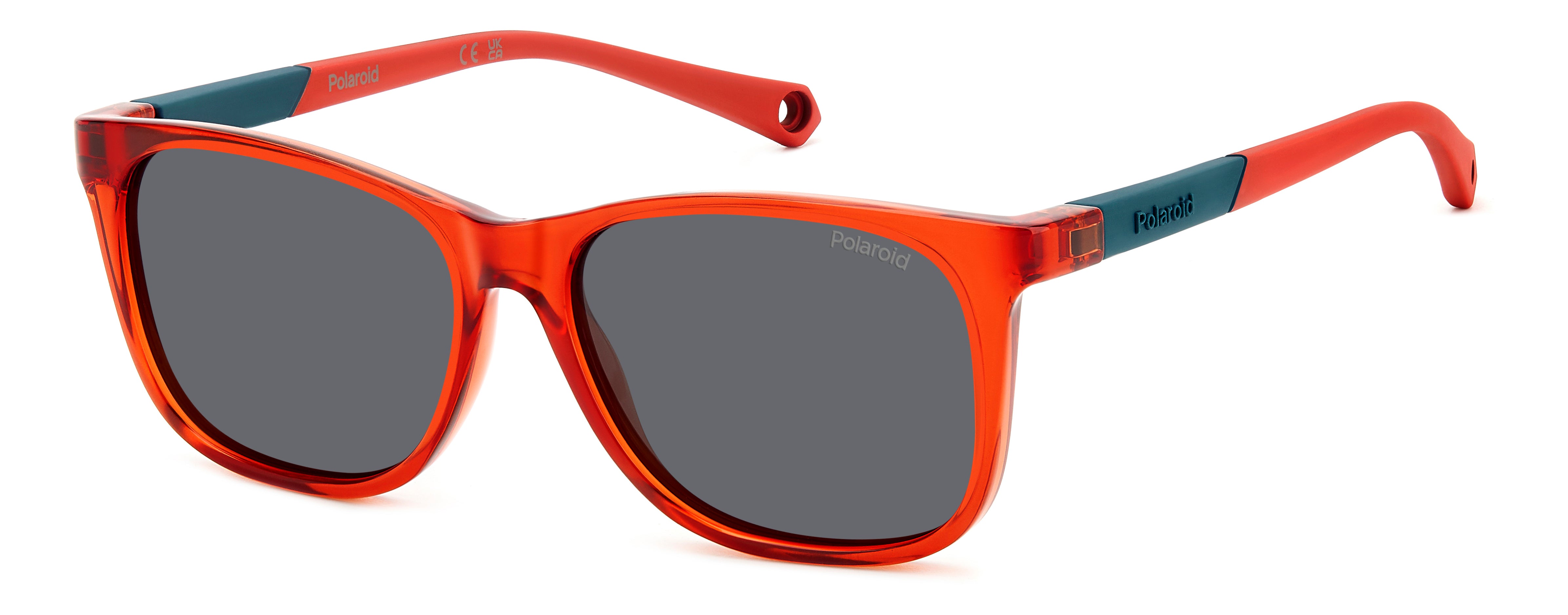 Polaroid Bambino Polaroid PLD 8058/S C9A/M9 Occhiali da sole bambino Plastica Rosso Grigio Squadrata Polarizzata
