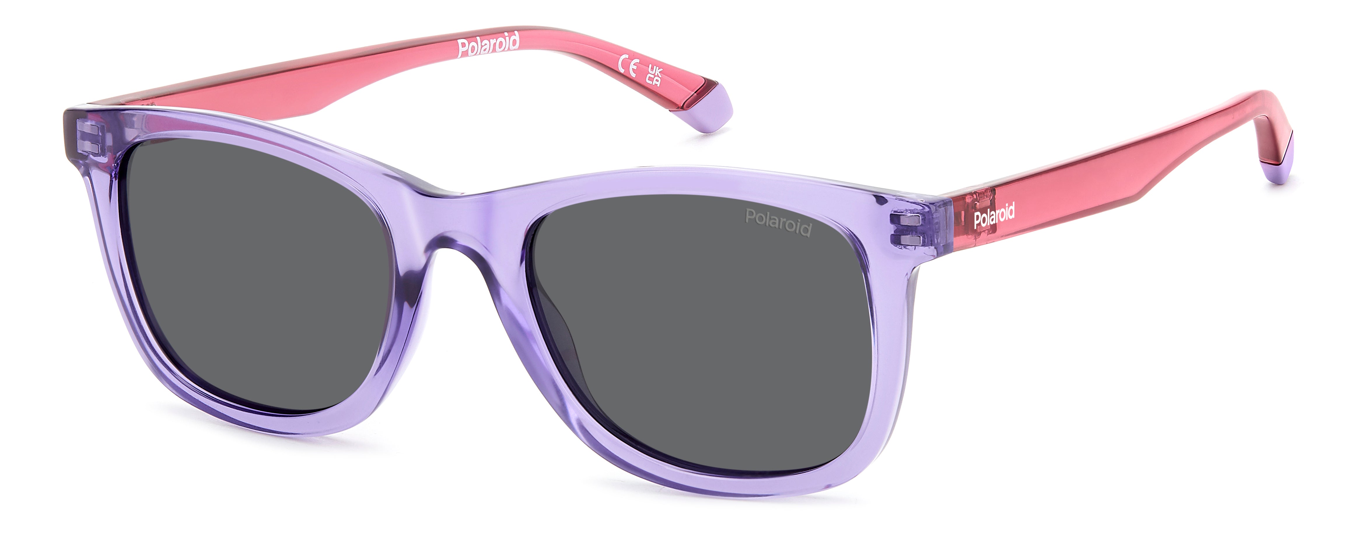 Polaroid Bambino Polaroid PLD 8060/S 789/M9 Occhiali da sole bambino Plastica Lilla Grigio Squadrata Polarizzata