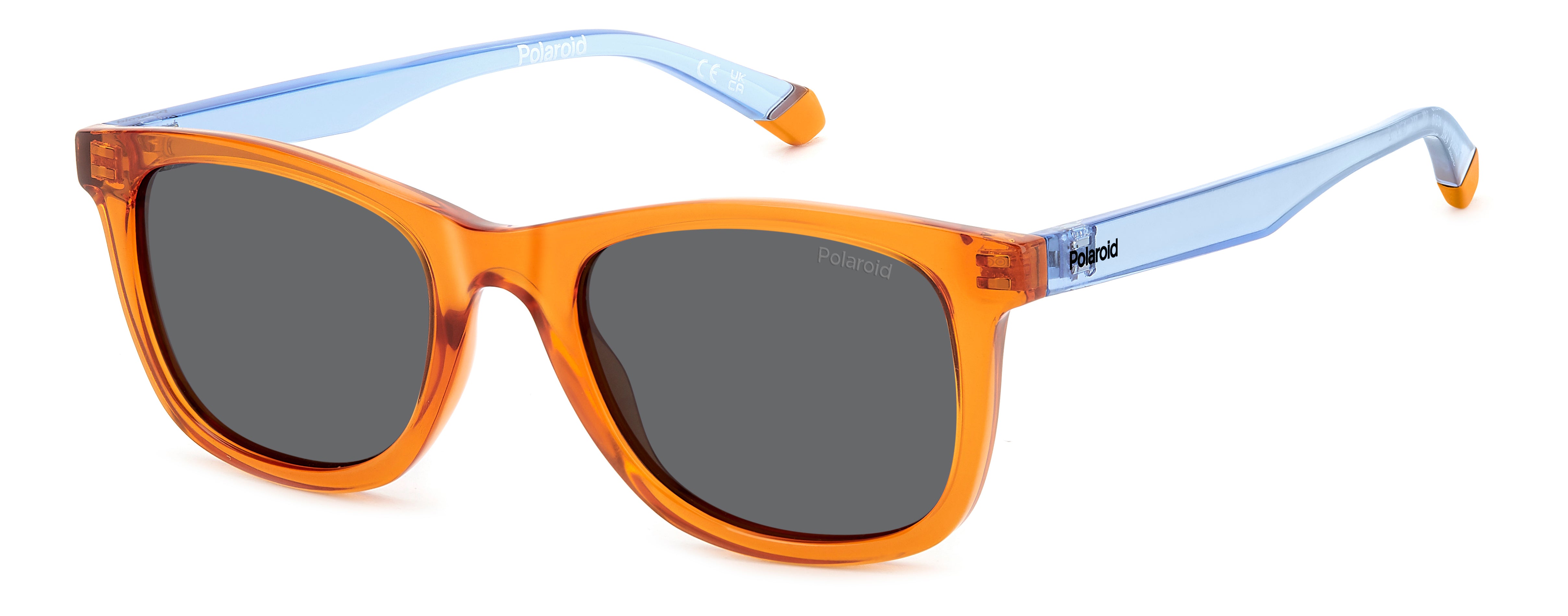 Polaroid Bambino Polaroid PLD 8060/S L7Q/M9 Occhiali da sole bambino Plastica Arancione Grigio Squadrata Polarizzata