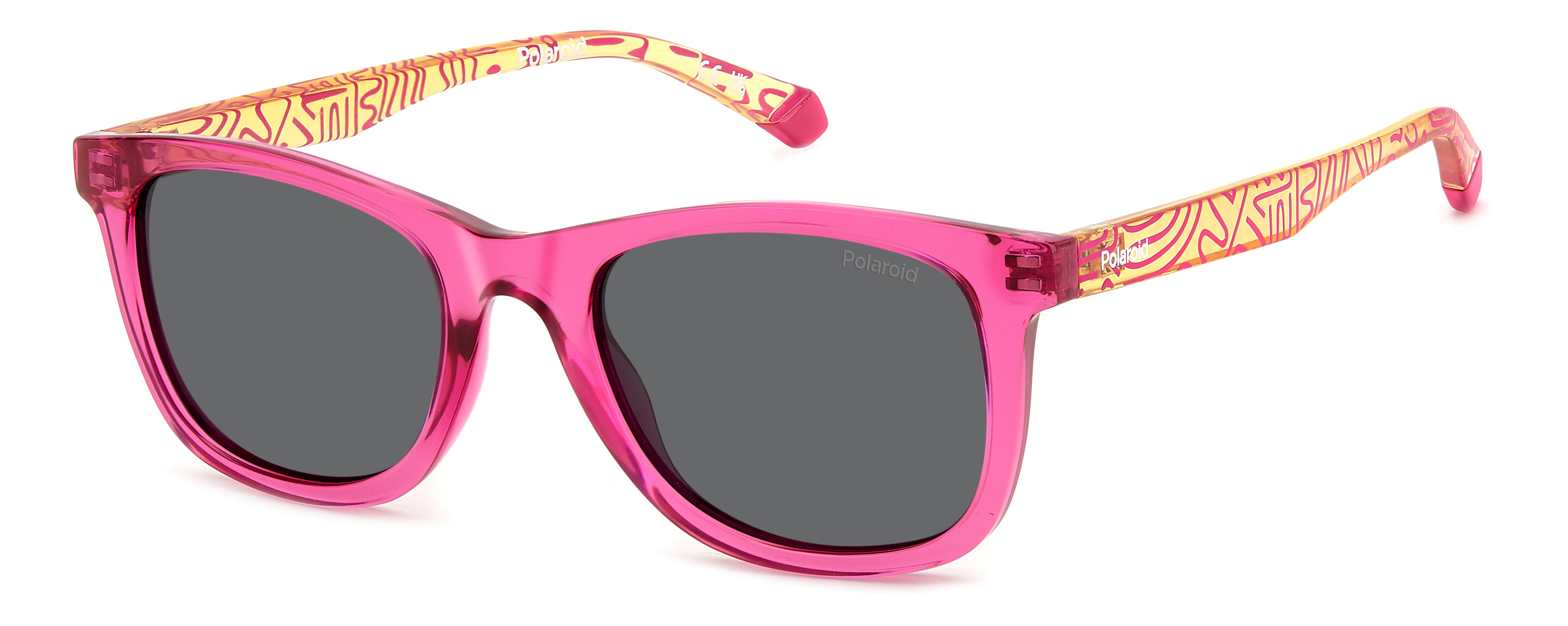 Polaroid Bambino Polaroid PLD 8060/S MU1/M9 Occhiali da sole bambino Plastica Fucsia Grigio Squadrata Polarizzata