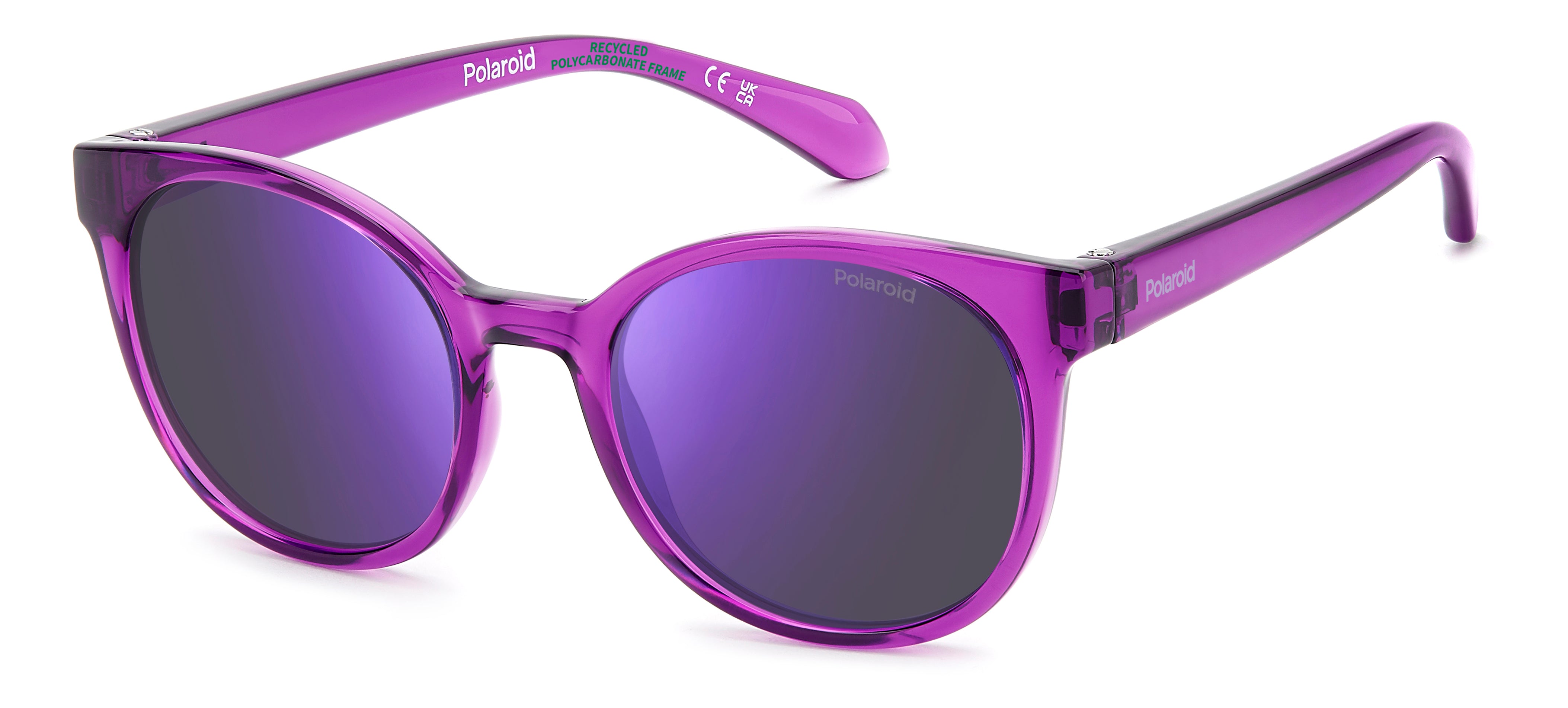 Polaroid Bambino Polaroid PLD 8076/S MU1/MF Occhiali da sole bambino Policarbonato Fucsia Viola Farfalla Polarizzata Specchiato