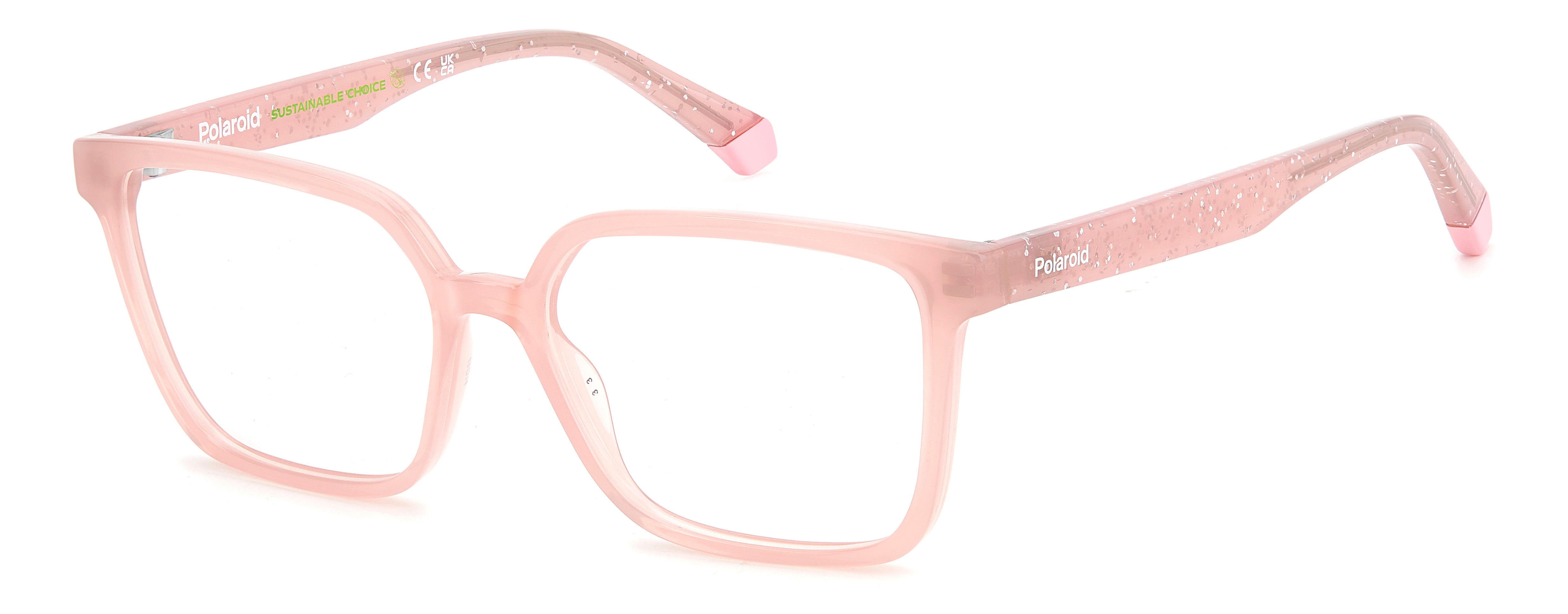 Polaroid Bambino Polaroid PLD D836 35J Montature da vista bambino Bio Poliammide Rosa Squadrata