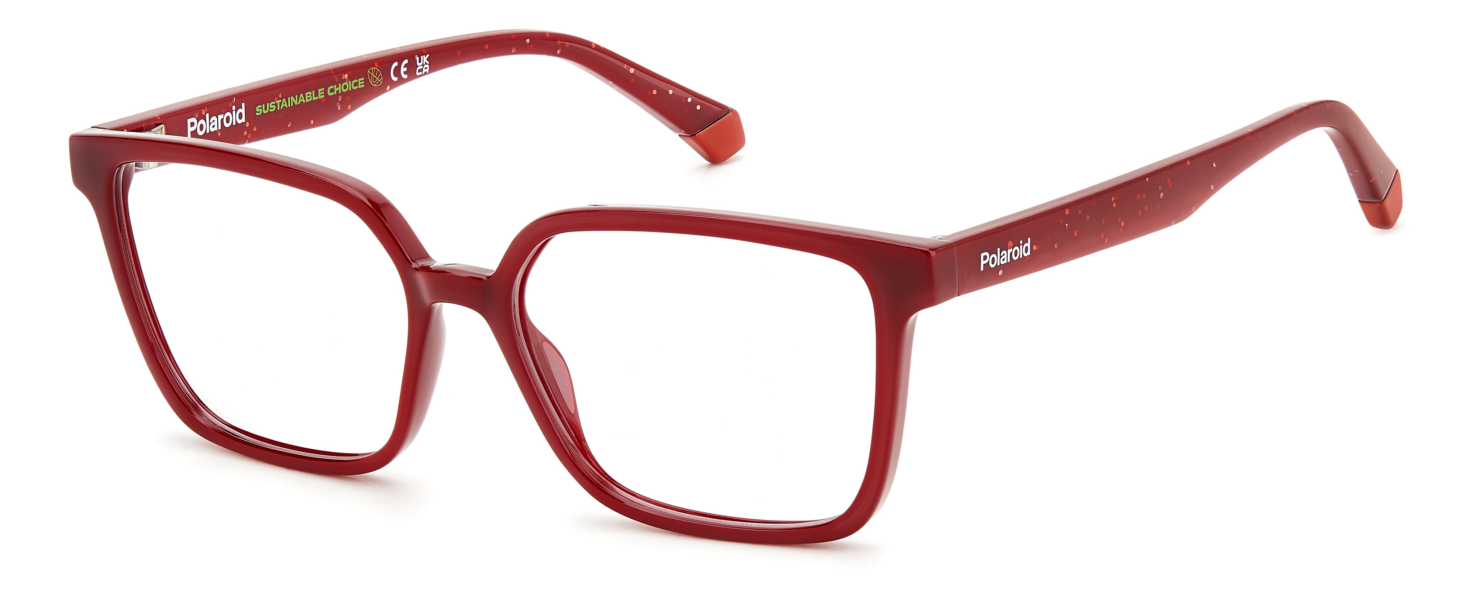 Polaroid Bambino Polaroid PLD D836 C9A Montature da vista bambino Bio Poliammide Rosso Squadrata