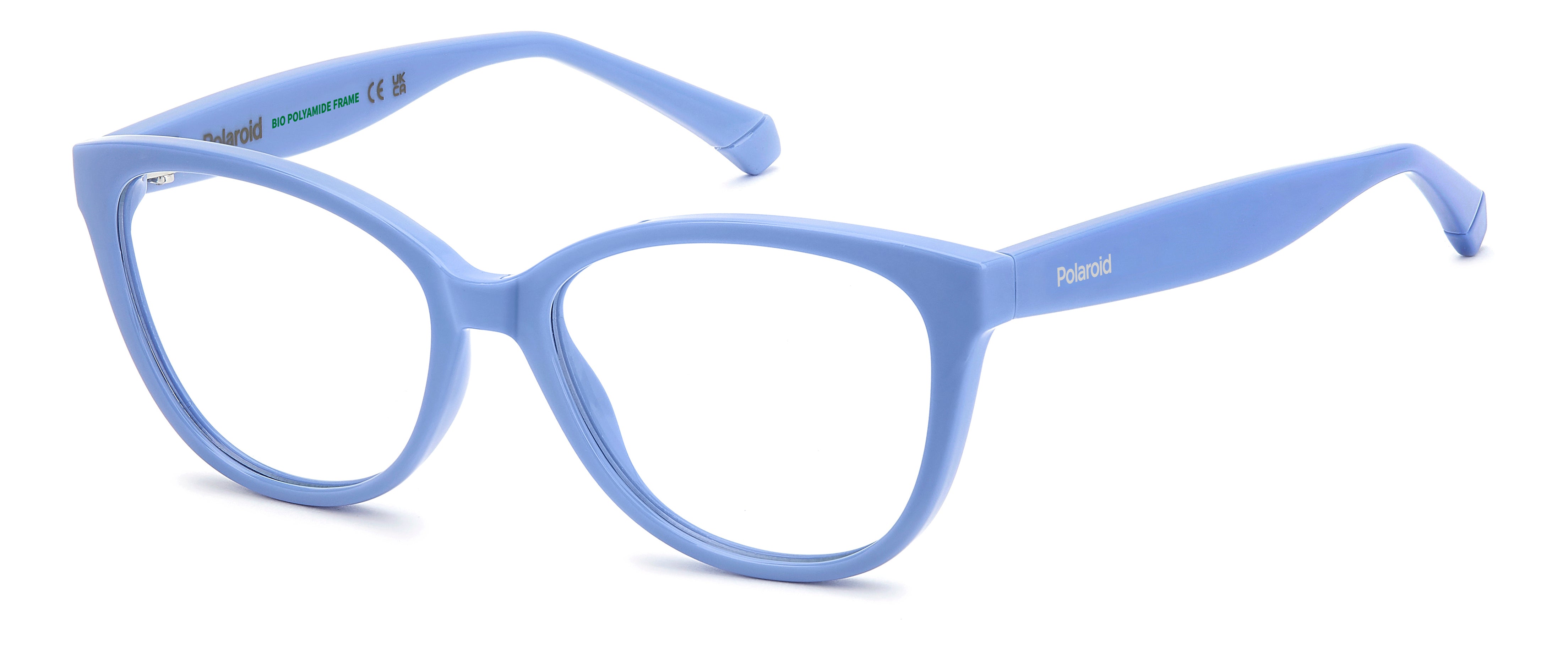 Polaroid Bambino Polaroid PLD D847 MVU Montature da vista bambino Eco-poliammide Azzurro Cat Eye Normale