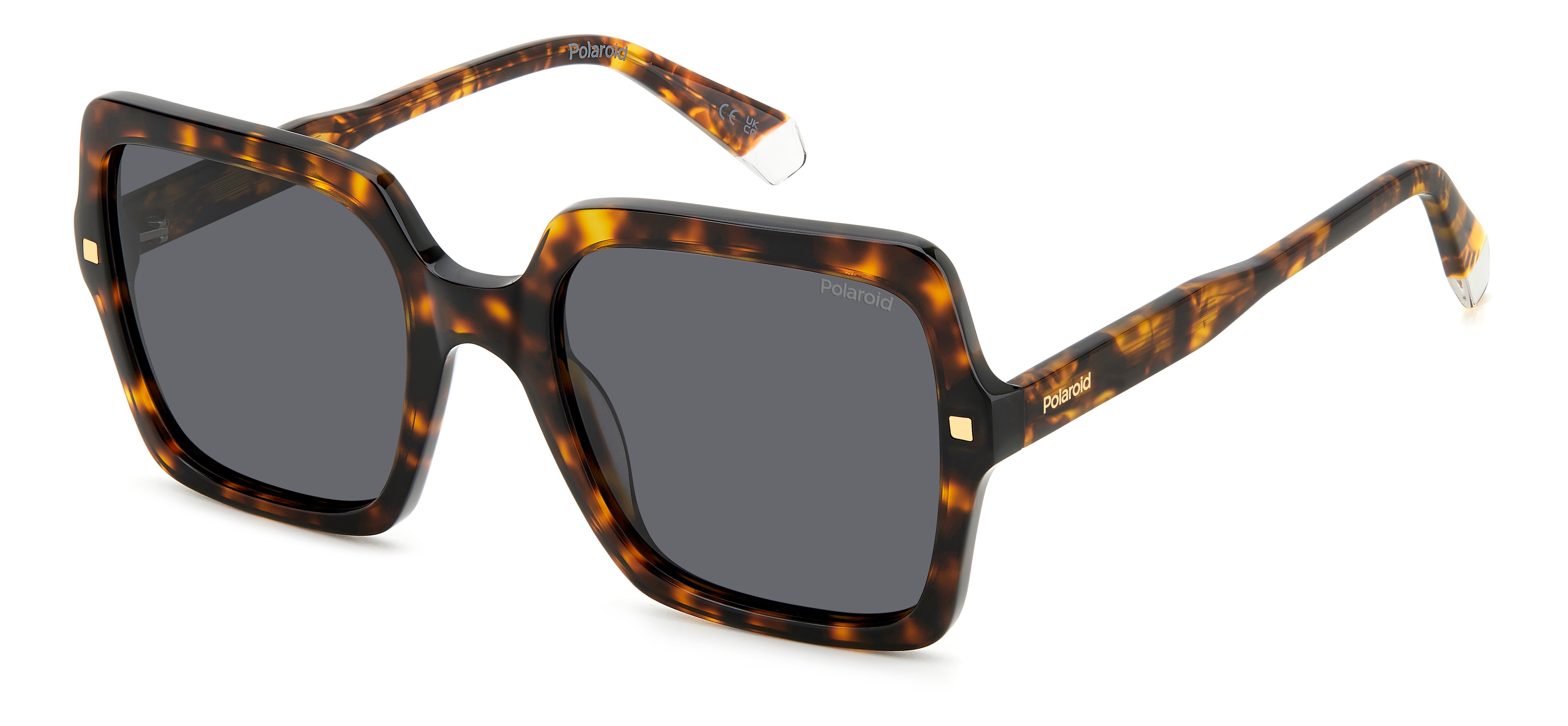 Polaroid Donna Polaroid PLD 4165/S/X 086/M9 Occhiali da sole Acetato Havana Grigio Squadrata Polarizzata