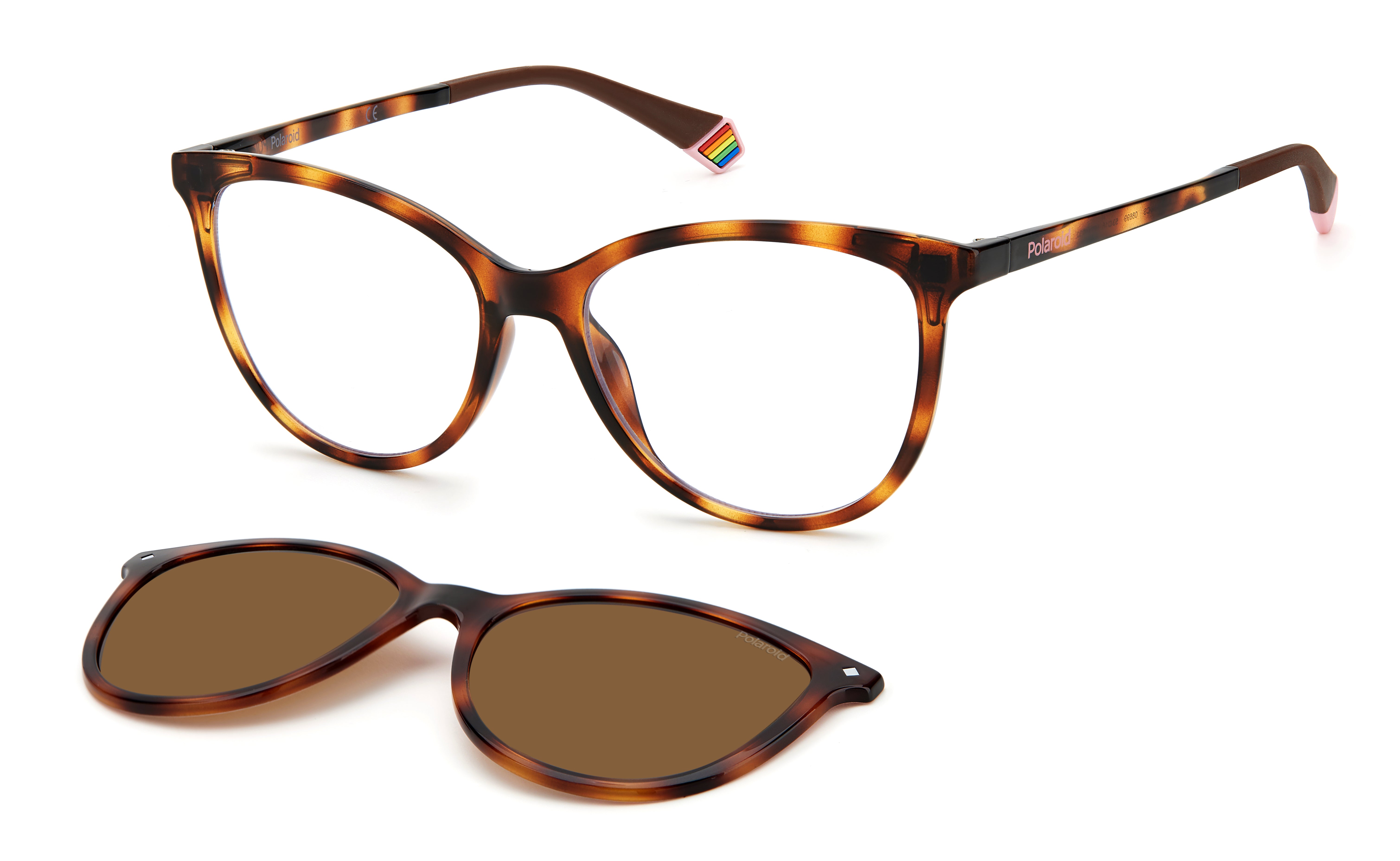 Polaroid Donna Polaroid PLD 6138/CS 086/SP Occhiali da sole Plastica Havana Marrone Cat Eye Clip-on Polaroid Donna Polaroid PLD 6138/CS 086/SP Occhiali da sole Plastica Havana Marrone Cat Eye Clip-on