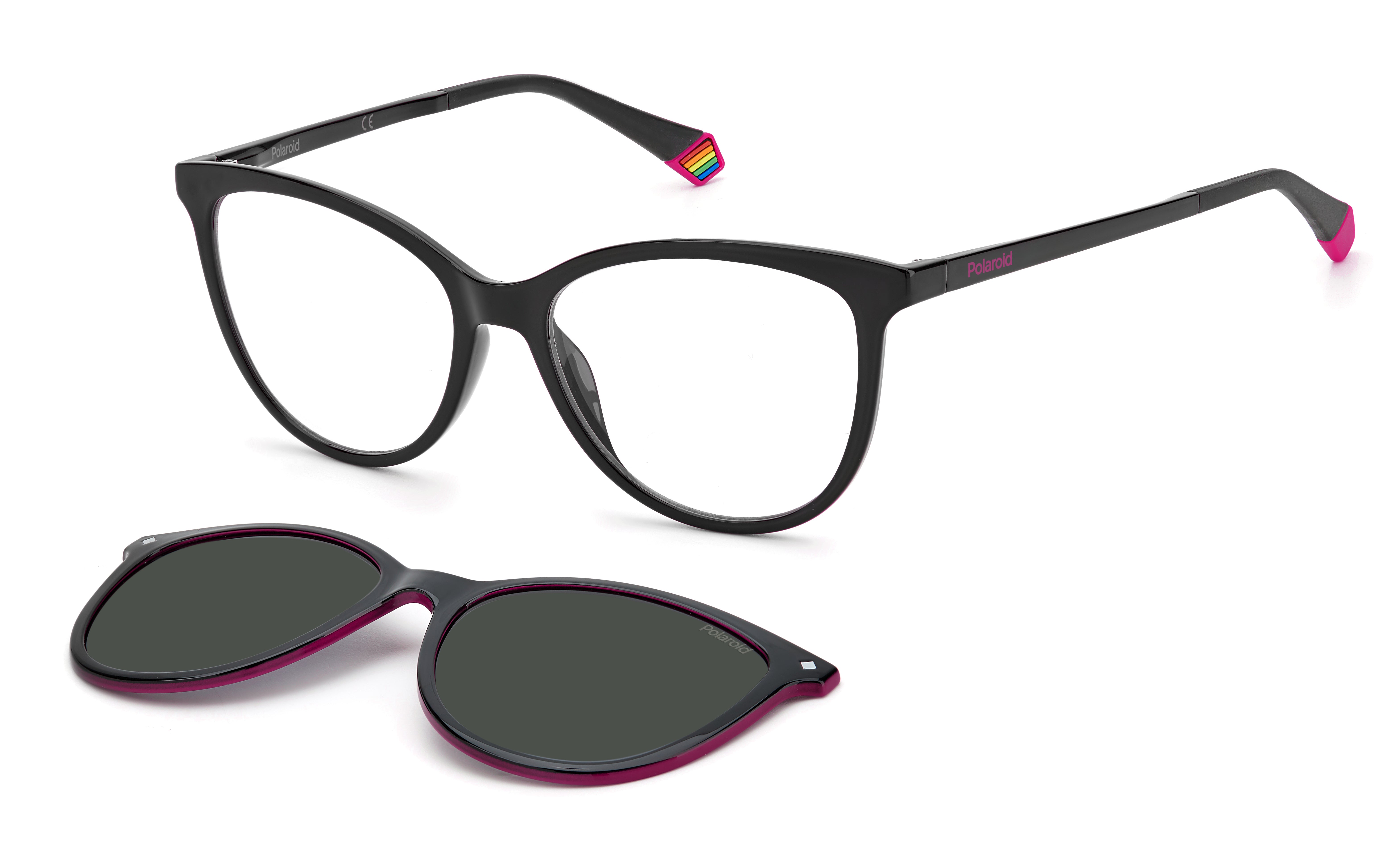 Polaroid Donna Polaroid PLD 6138/CS 807/M9 Occhiali da sole Plastica Nero Grigio Cat Eye Clip-on Polaroid Donna Polaroid PLD 6138/CS 807/M9 Occhiali da sole Plastica Nero Grigio Cat Eye Clip-on