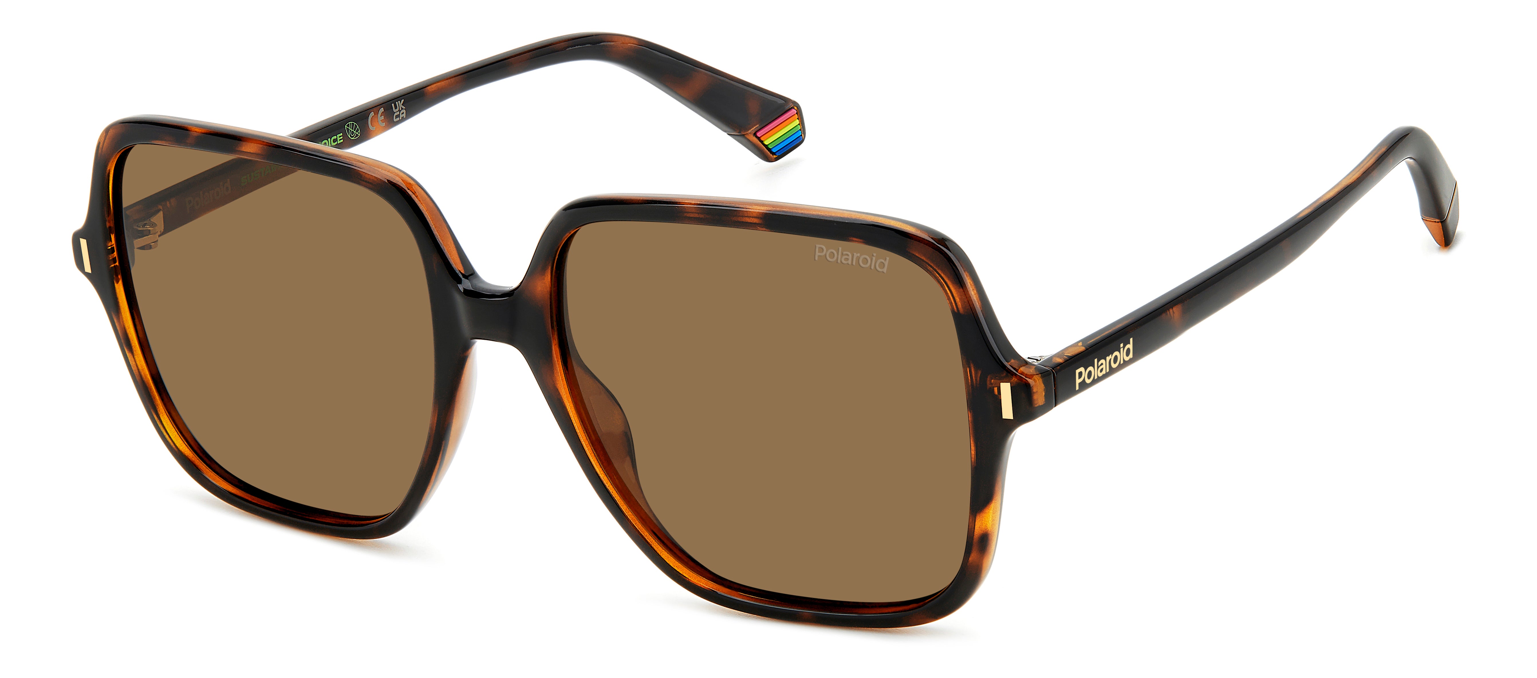 Polaroid Donna Polaroid PLD 6219/S 086/SP Occhiali da sole Plastica Havana Marrone Squadrata Polarizzata