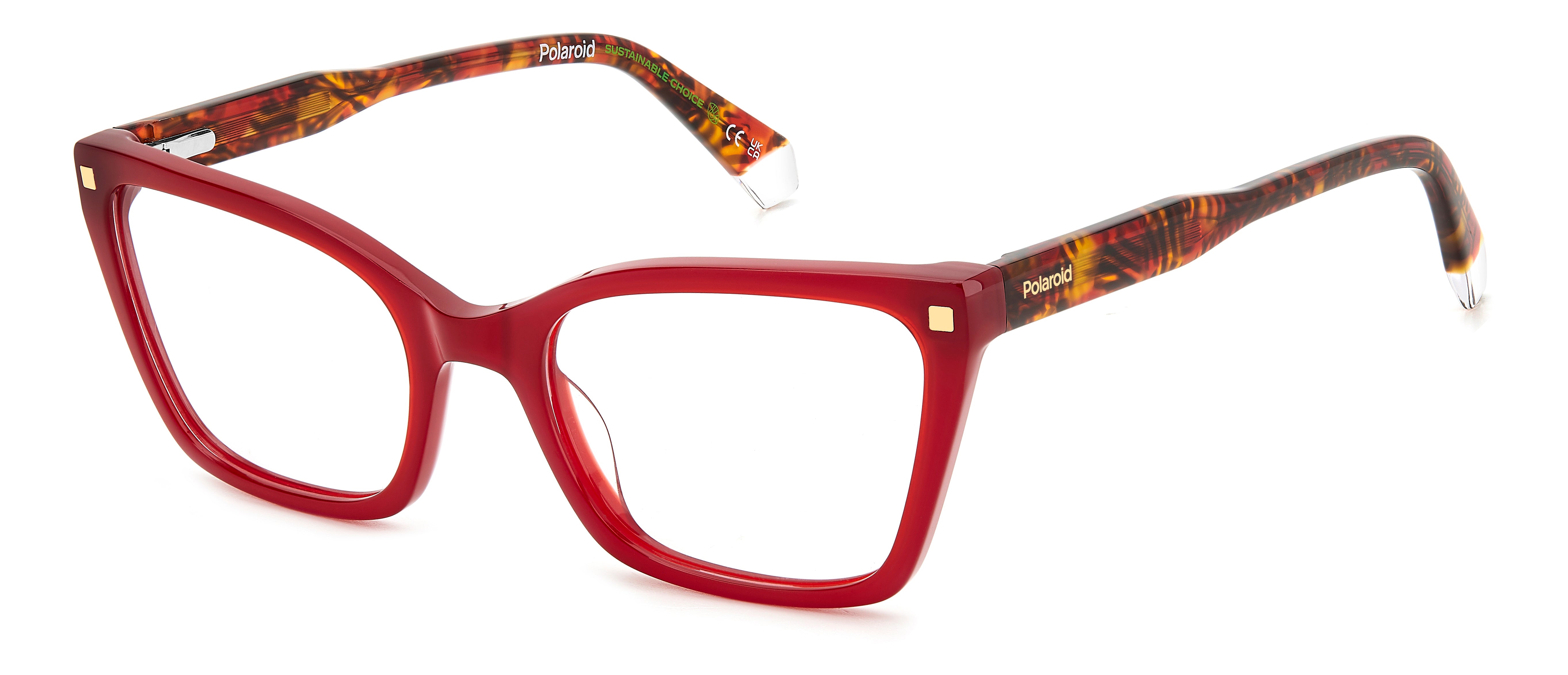 Polaroid Donna Polaroid PLD D520 LHF Montature da vista Bio-acetato Bordeaux Squadrata