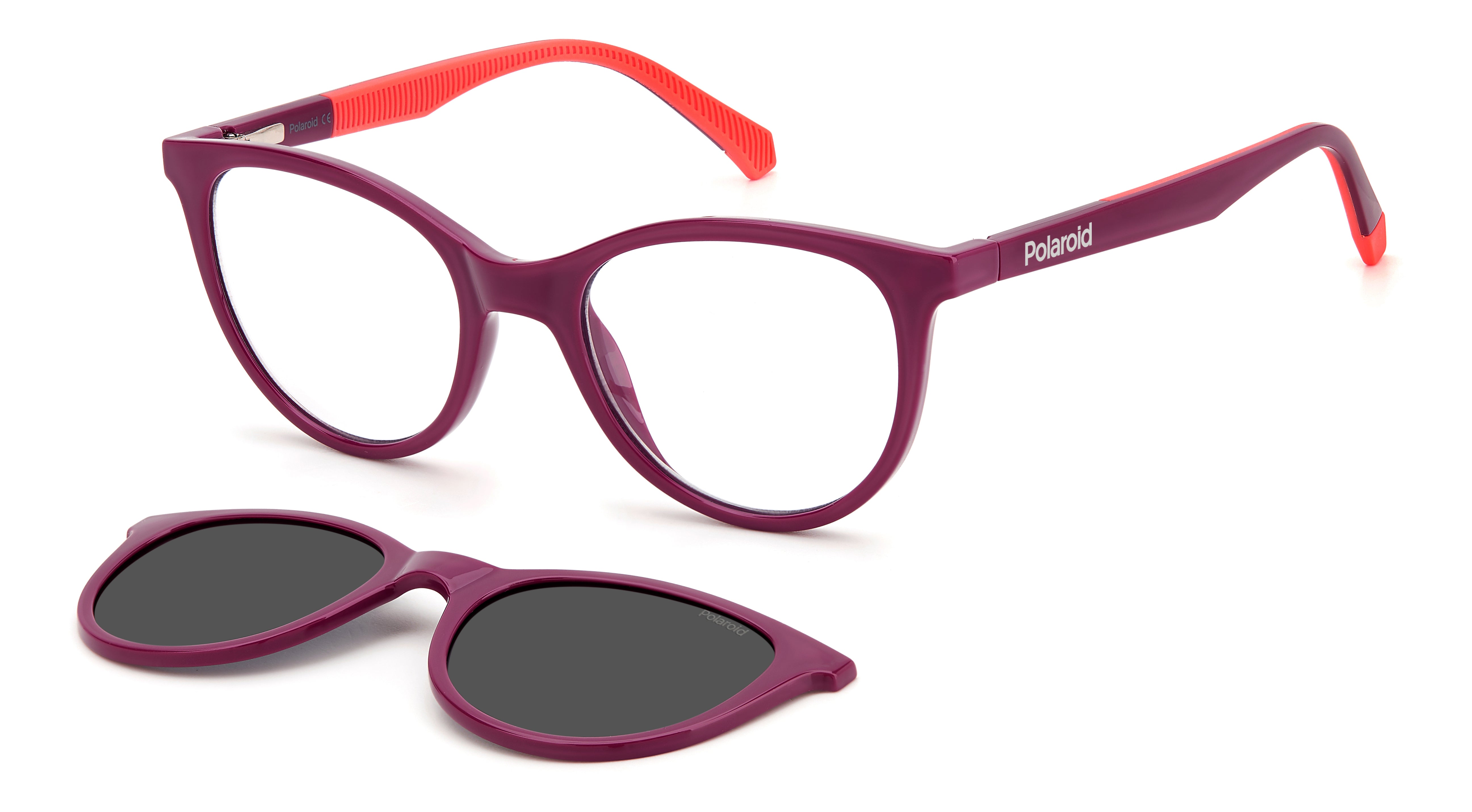 Polaroid Junior Polaroid PLD 8051/CS B3V/M9 Occhiali da sole bambino Plastica Viola Grigio scuro Cat Eye