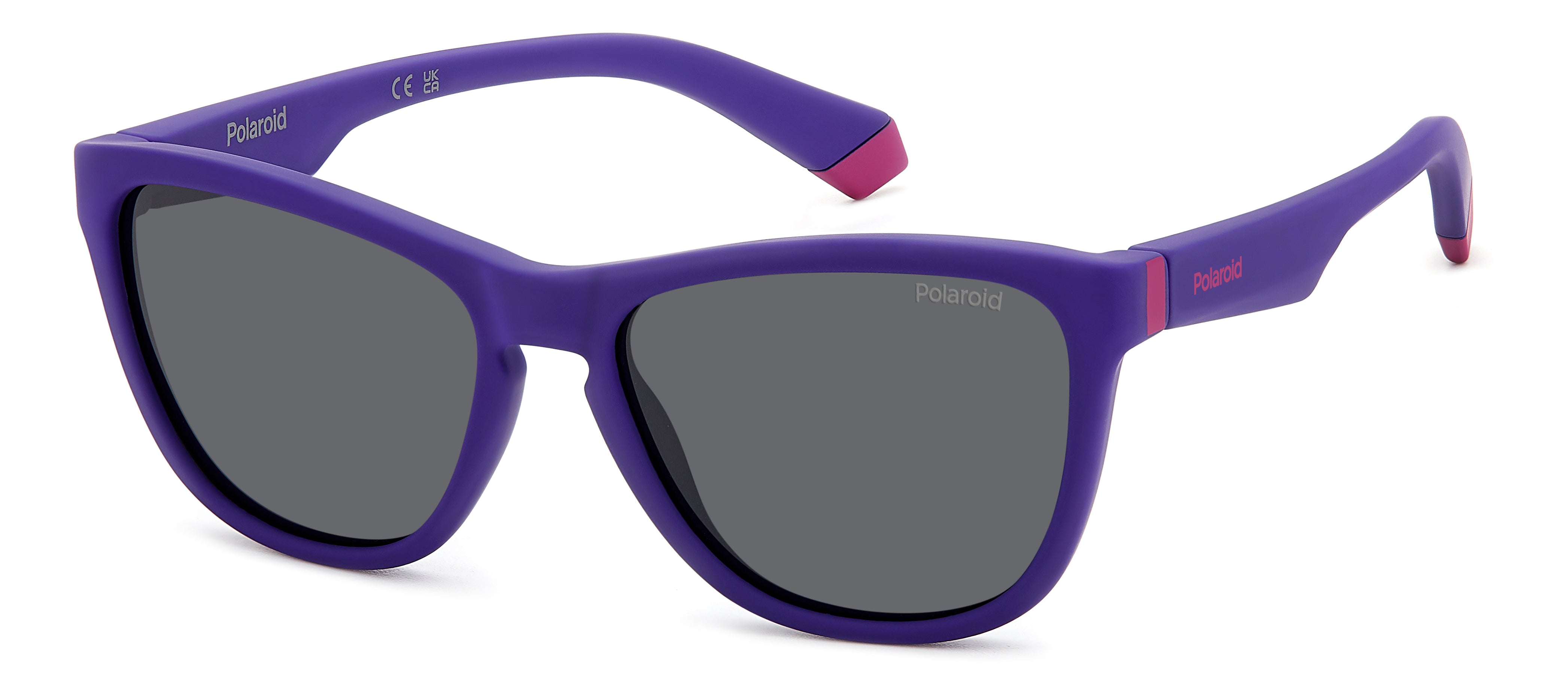 Polaroid Junior Polaroid PLD 8056/S 1JZ/M9 Occhiali da sole bambino Plastica Viola Grigio Squadrata Polarizzata